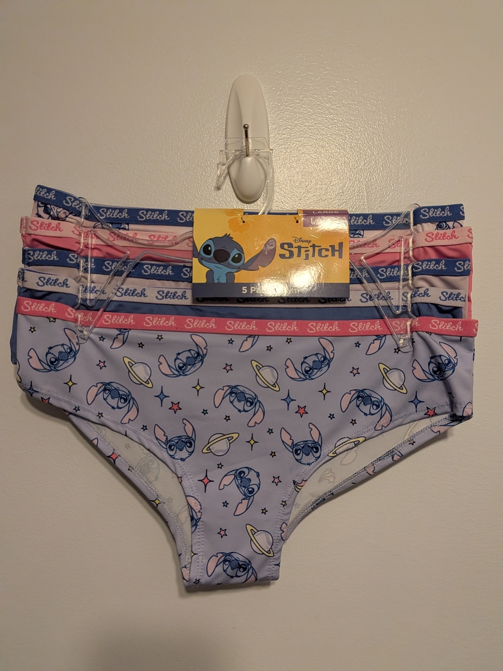 Disney Women's Stitch 5-Pack Bikini Briefs - Light Blue, Pink, Navy